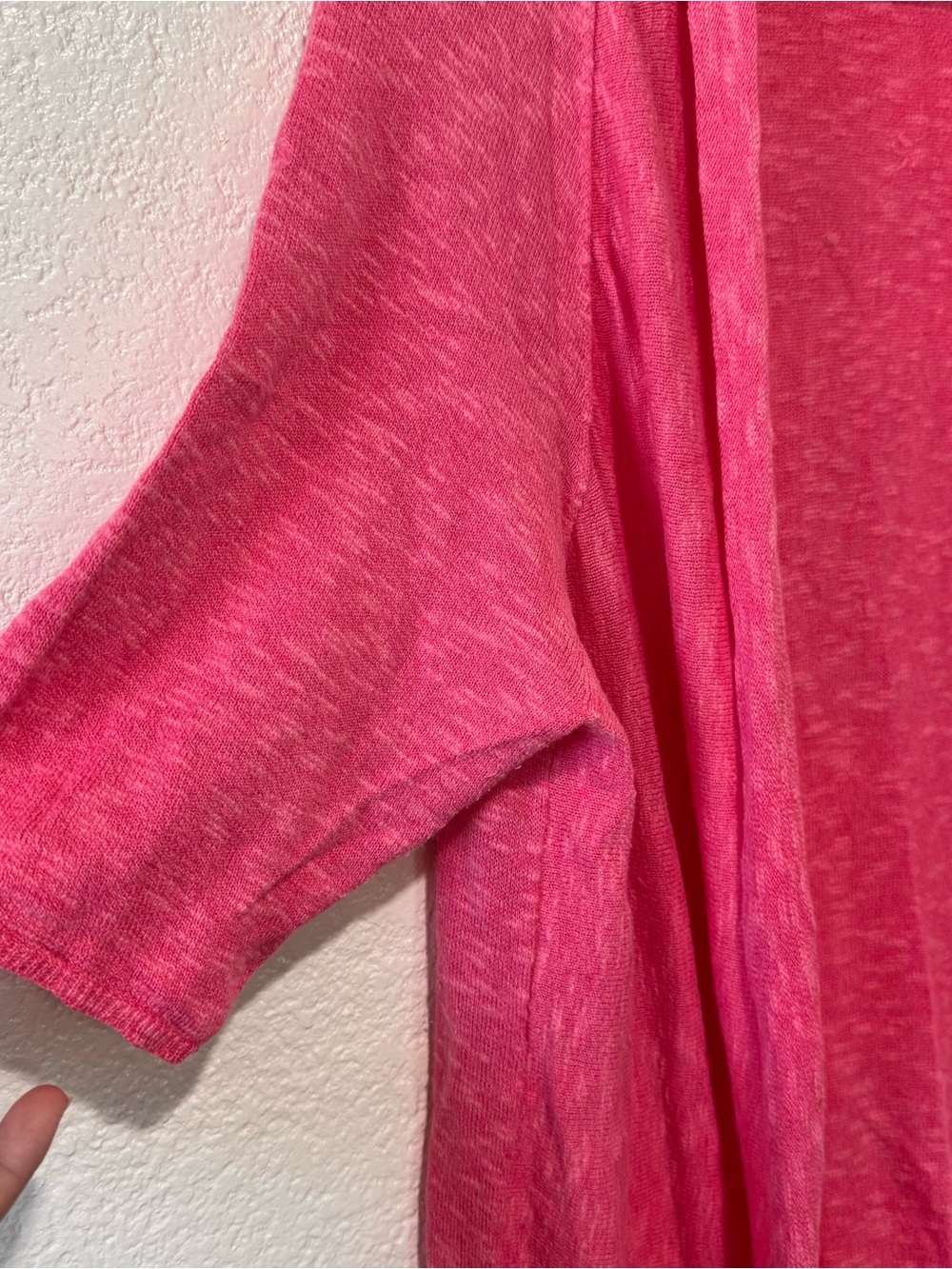 EILEEN FISHER Pink Organic Linen Cotton Blend Half Skeeve Cardigan - Picture 4 of 7